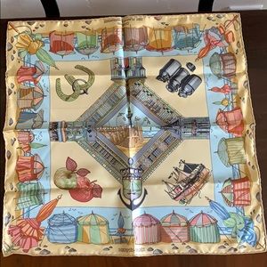 Authentic Hermes silk twill scarf